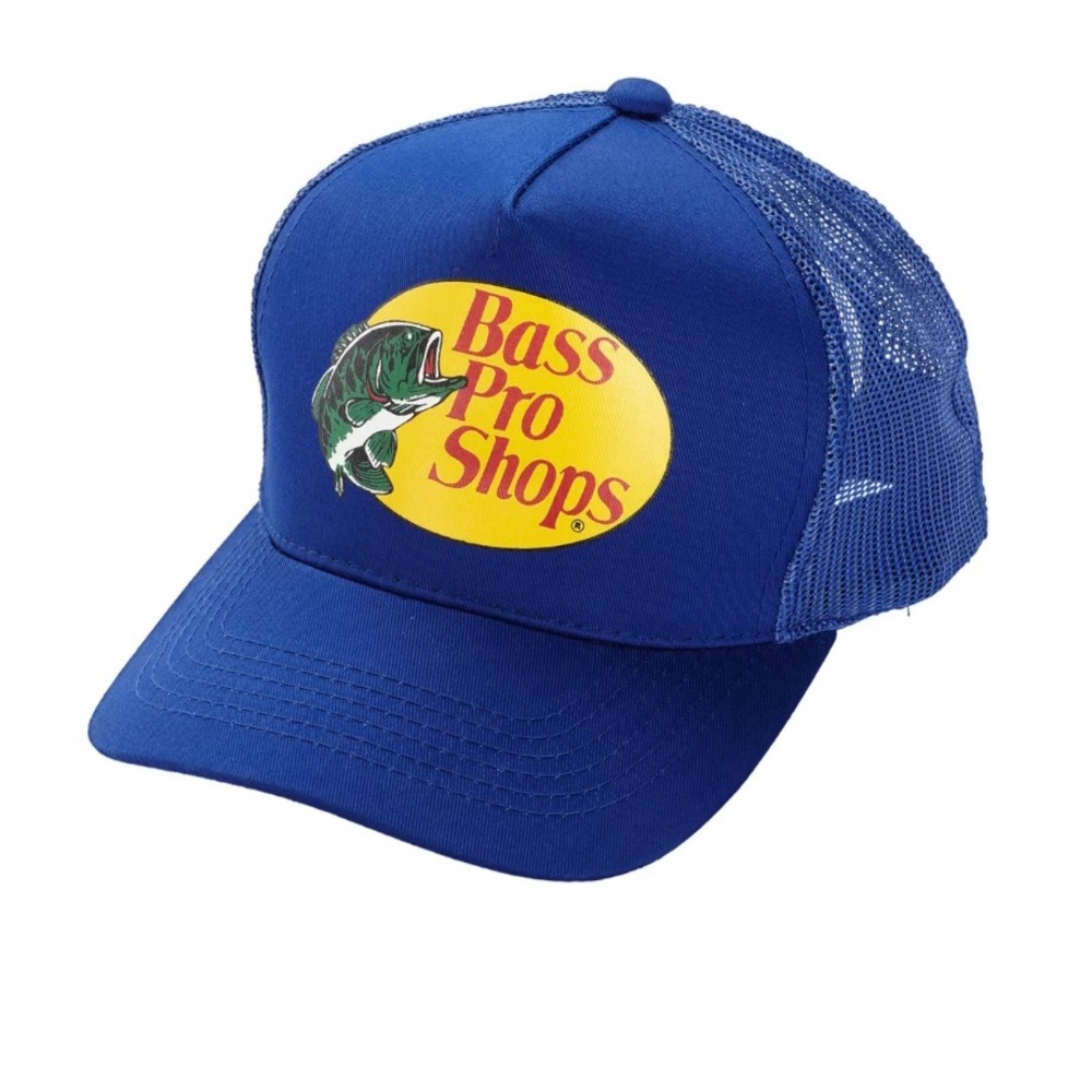 COPY - COPY - New Bass Pro Shops Mesh Trucker  Snap Back Cap In Royal Blue